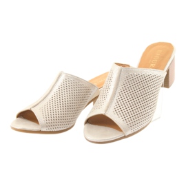 Badura 5311 goldene Damenpantoffeln gelb mehrfarbig 3