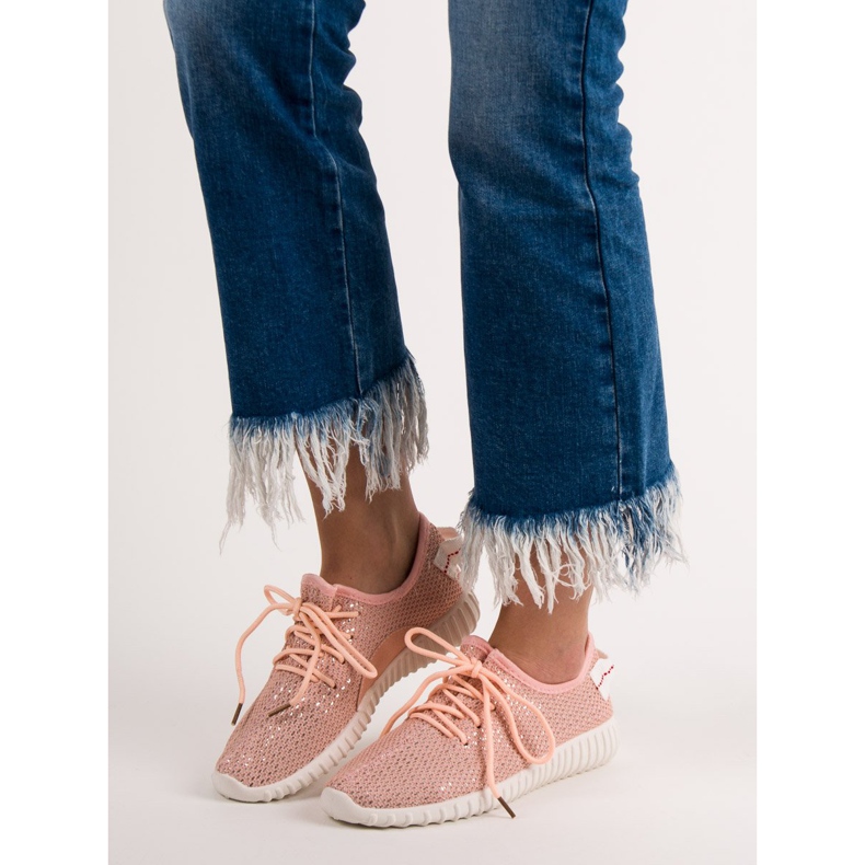 SHELOVET Slipper mit Pailletten rosa 1