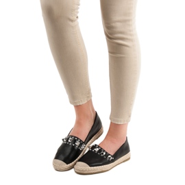 Janessa Espadrilles mit Nieten schwarz 1