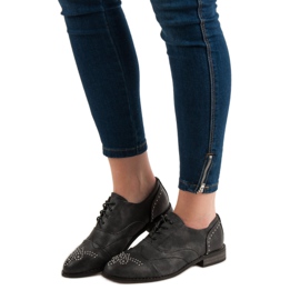 Primavera Brogues mit Strasssteinen grau 2