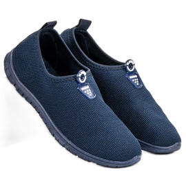 SHELOVET Marineblaue Slip-On-Sneakers 1