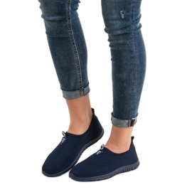 SHELOVET Marineblaue Slip-On-Sneakers 2