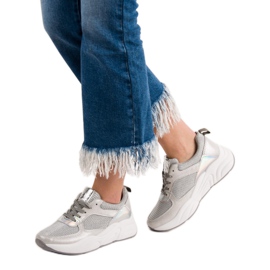 Ideal Shoes Silberne Sportschuhe grau 2