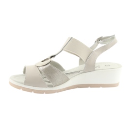 Filippo Bequeme Keilsandalen aus Leder braun grau 2