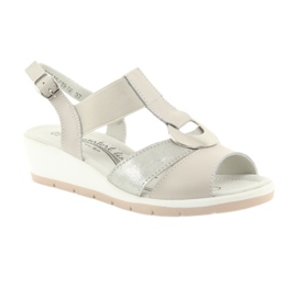 Filippo Bequeme Keilsandalen aus Leder braun grau 1