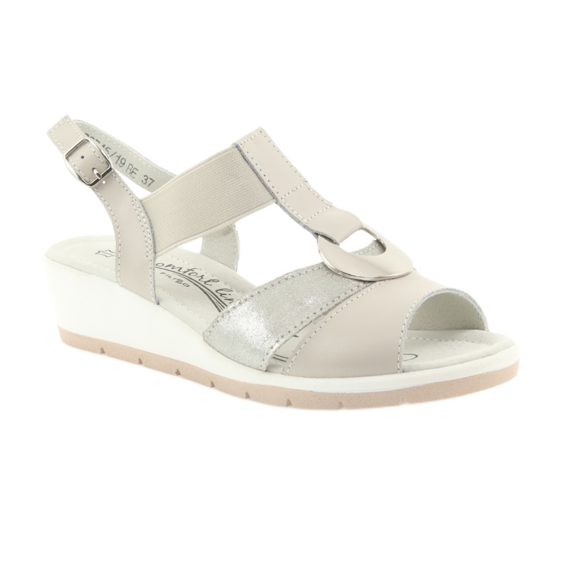 Filippo Bequeme Keilsandalen aus Leder braun grau 1