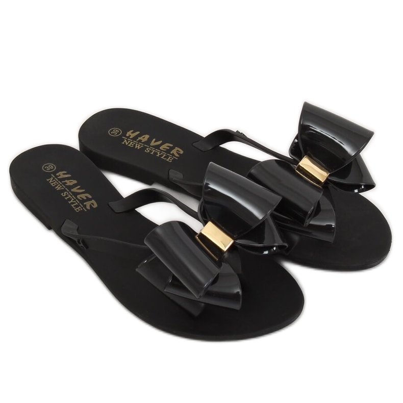 Schwarze KM104 Schwarze Meliski Flip-Flops 2