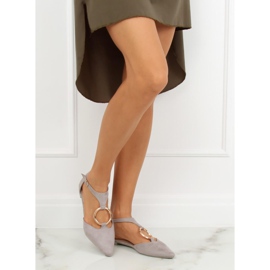 Graue offene Ballerinas JN7119 L. GRAU 1