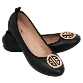 Black VS-660 Schwarze Ballerinas für Damen 1