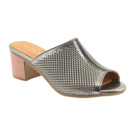 Badura Openwork -Lederkappen von Frauen 5311 Silber grau 1