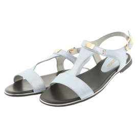 M.Daszyński Sandalen blaue Perle Daszyński MR1583-7 3