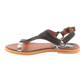 M.Daszyński Sandalen flacher Absatz Daszyński silber-schwarz grau 2