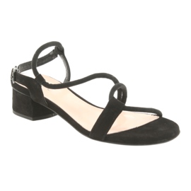 Edeo Frauen Ledersandalen 3386 Schwarz 1