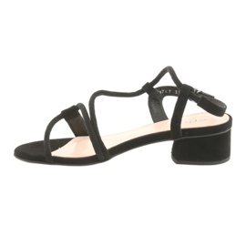 Edeo Frauen Ledersandalen 3386 Schwarz 2