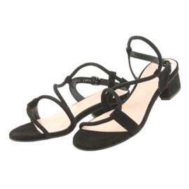 Edeo Frauen Ledersandalen 3386 Schwarz 3