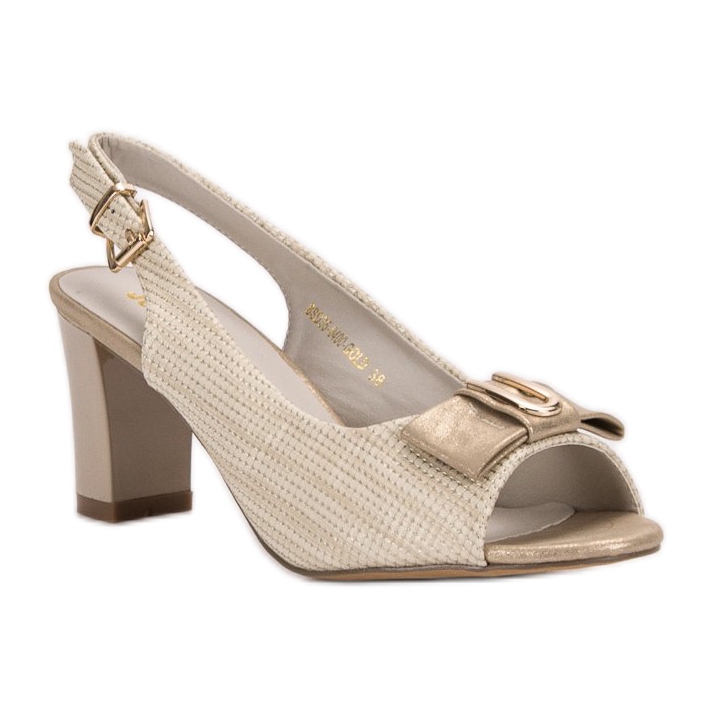 SHELOVET Elegante Sandalen mit Schleife gelb 2