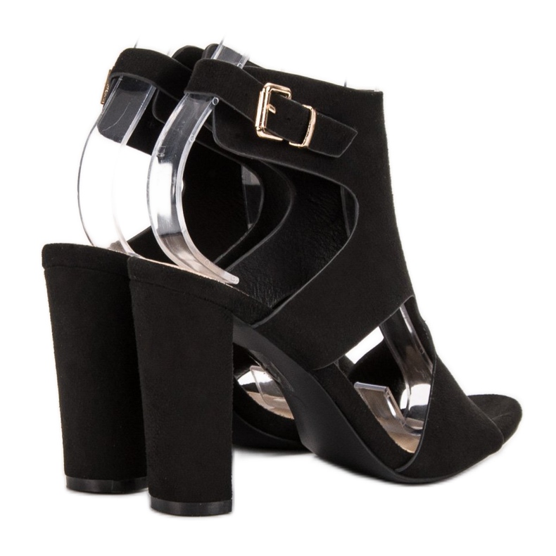 Ideal Shoes Sexy hochhackige Sandalen schwarz 1