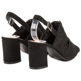 Sixth Sense Durchbrochene Sandalen an einer Bar schwarz 1