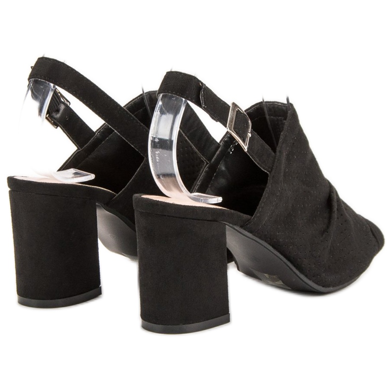 Sixth Sense Durchbrochene Sandalen an einer Bar schwarz 1