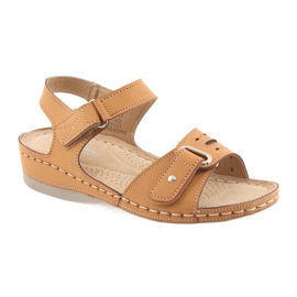 Damen Komfortsandalen DK 25131 camel braun 1