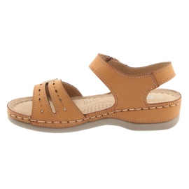 Damen Komfortsandalen DK 25131 camel braun 2