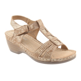 Bequeme Damensandalen DK goldbeige braun 1