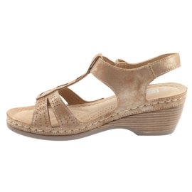 Bequeme Damensandalen DK goldbeige braun 2