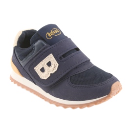 Befado Kinderschuhe bis 23 cm 516Y038 gelb marineblau 1