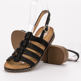 Renda Bequeme schwarze Sandalen 1