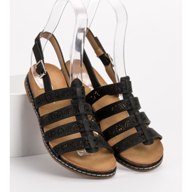 Renda Bequeme schwarze Sandalen 2