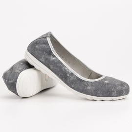 Filippo Ballerinas aus Leder grau 2