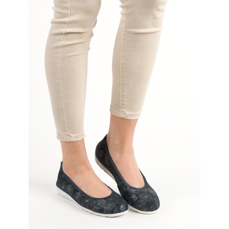 Filippo Ballerinas aus Leder blau 1