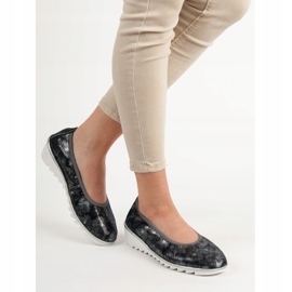 Filippo Marineblaue Ballettschuhe aus Leder 2