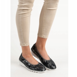 Filippo Marineblaue Ballettschuhe aus Leder 1