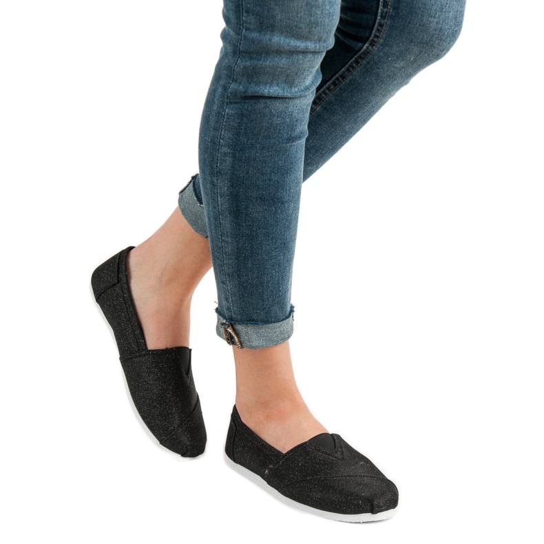 SHELOVET Glitzer-Sneaker zum Hineinschlüpfen schwarz 2