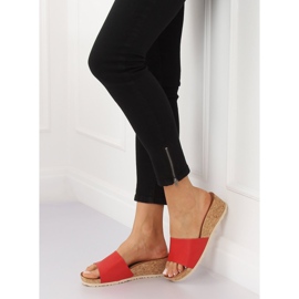 Rote Kork-Keil-Hausschuhe 3527-12 Rot 1