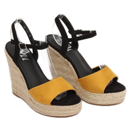 Gelbe Espadrilles auf Keilabsatz, Gelb LL-190 Gelb 1