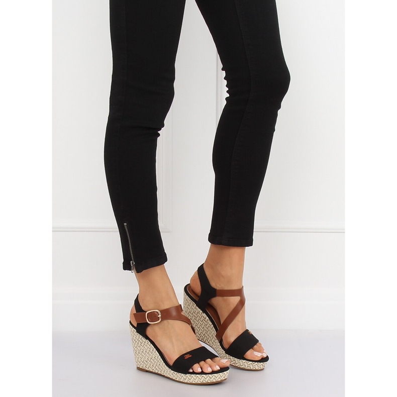 Schwarz BL-360 Schwarze Keilsandalen 2