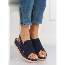 Marineblaue Damensandalen G-202 Blau 1