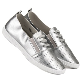 Super Mode Silberne Turnschuhe grau 2
