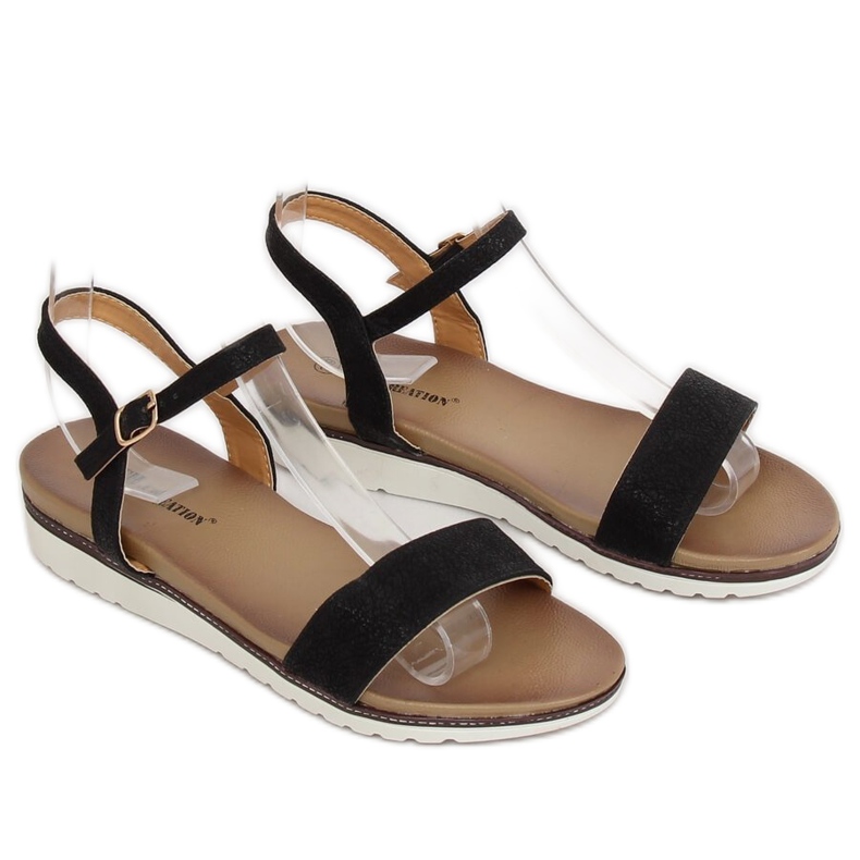 Schwarze Damensandalen S18-33 Schwarz 2