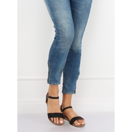 Schwarze Damensandalen S18-33 Schwarz 1