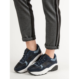 SHELOVET Marineblaue Turnschuhe navy blau 1