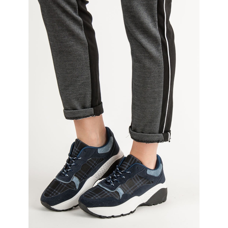 SHELOVET Marineblaue Turnschuhe navy blau 1