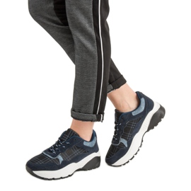 SHELOVET Marineblaue Turnschuhe navy blau 2