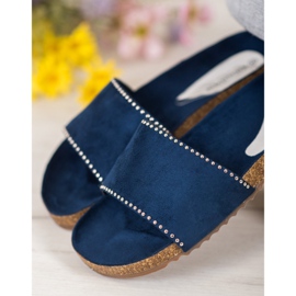 Goodin Wildleder Hausschuhe marineblau 2