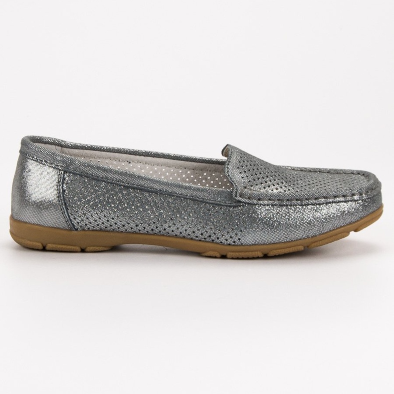 VINCEZA Lederslipper grau 2