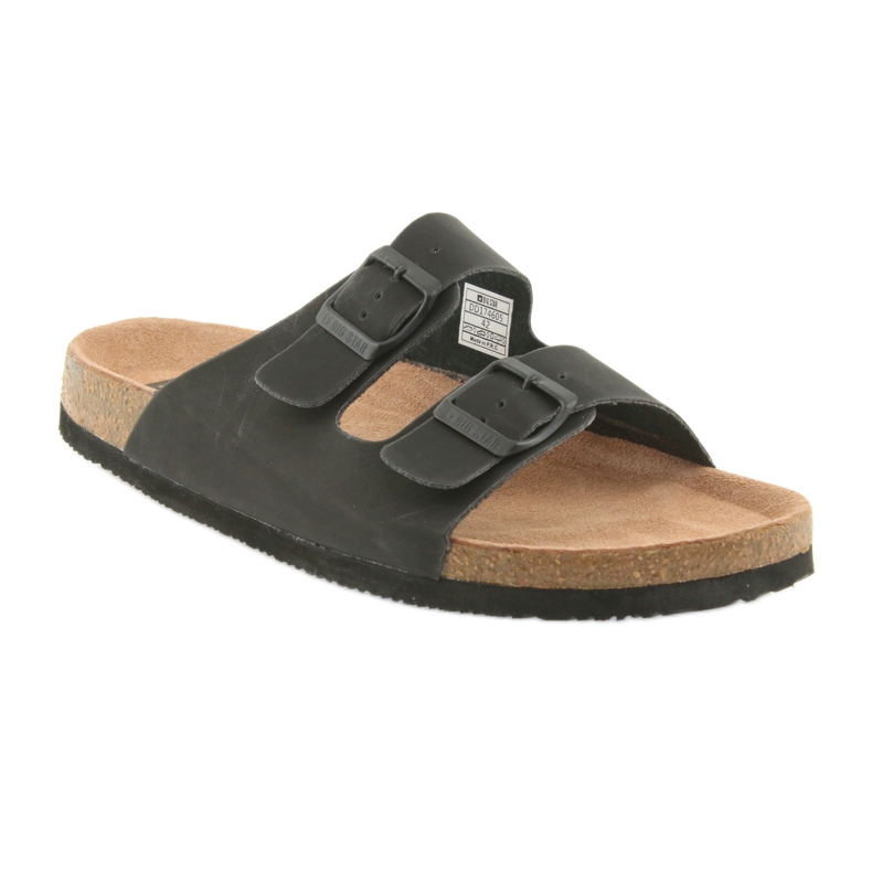 Herren profilierte Big Star 174605 schwarze Hausschuhe 1