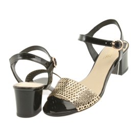 Espinto Schwarz / goldene Sandalen gelb 4