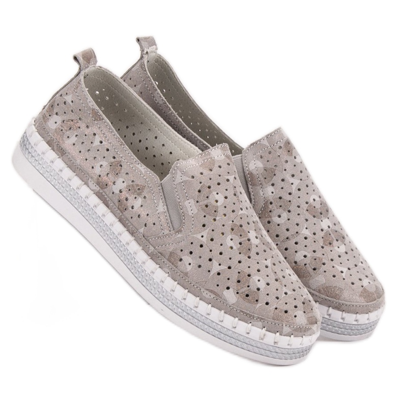 Goodin Beige Leder Slipper 2